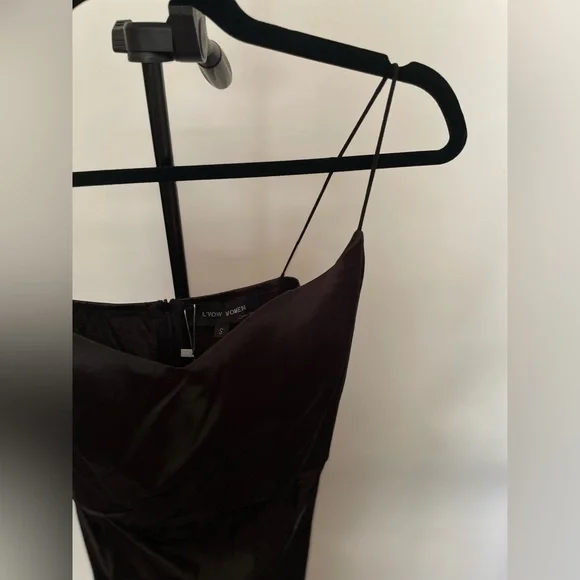 **Never Worn/With Tags** Spaghetti Strap Satin Cocktail Evening Dress Blk|Small - Picture 5 of 12